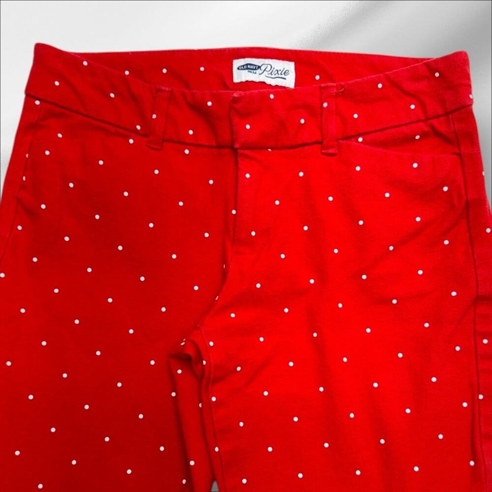 OLD NAVY Women’s 0 Red White Polka Dot PIXIE Jeans